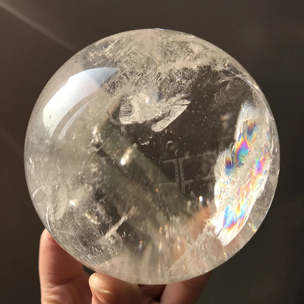 1.58kg Top Quality Natural Clear Quartz Crystal Hand Polished Ball Large Rainbow Sphere for Feng Shui Healing Home Decoration SQ