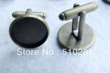 

free shipping!!! Z-363 Wholesale 300pcs/lot Bronze Brass Cuff Links Base Blanks 12mm Pad Cufflinks Jewelry Findings