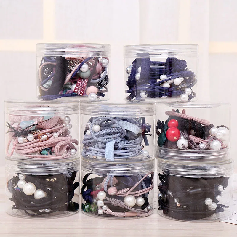 

13~17Pcs/bottle Imitation pearl Bowknot Hair Ropes Rubber Band Cute Hair Ties Bow Elastic Hair Band Women Girls Hair Accessories