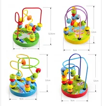 Mini carton image Around Bead Children s Kids Educational Wooden Baby Toys Mini around Beads Montesori