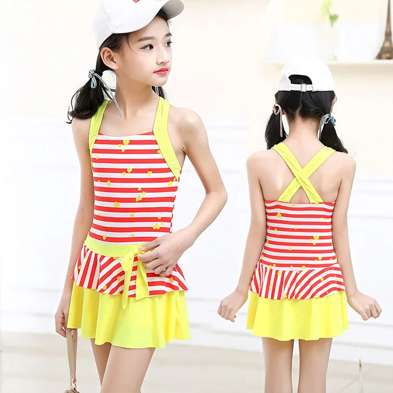 Summer Children High Waist Bikini Set Swimwear Baby Girl Cartoon Biquini Bathing Suit Kids One Piece Swimsuit Striped Swim Dress Summer Children High Waist Bikini Set Swimwear Baby Girl Cartoon Biquini Bathing Suit Kids One Piece Swimsuit Striped Swim Dress