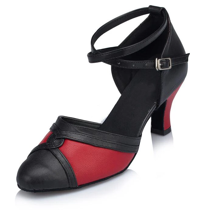 New Black Red Leather Salsa font b Tango b font Ballroom font b Dance b font