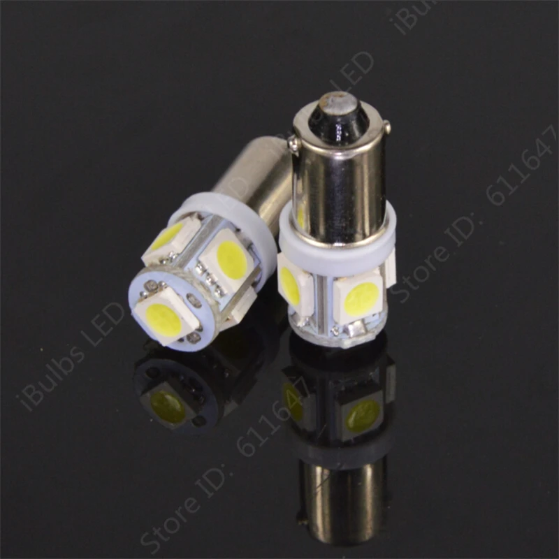 

100pcs High Quality BA9S 434 T4W 5 LED 5050 SMD H6W Car Auto Interior Reading Lights Dome Lamp DC 12V 24V