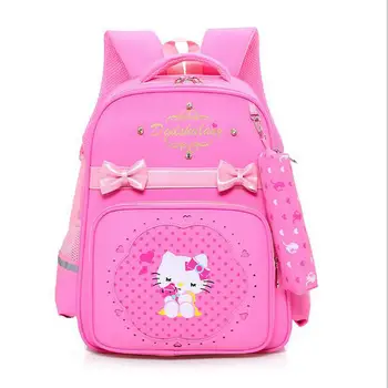 New Fashion Nylon Kids Backpack KT Cat Cool School Bag Girls Boys Schoolbags Waterproof Kid's Book Bag Children 4 Colors