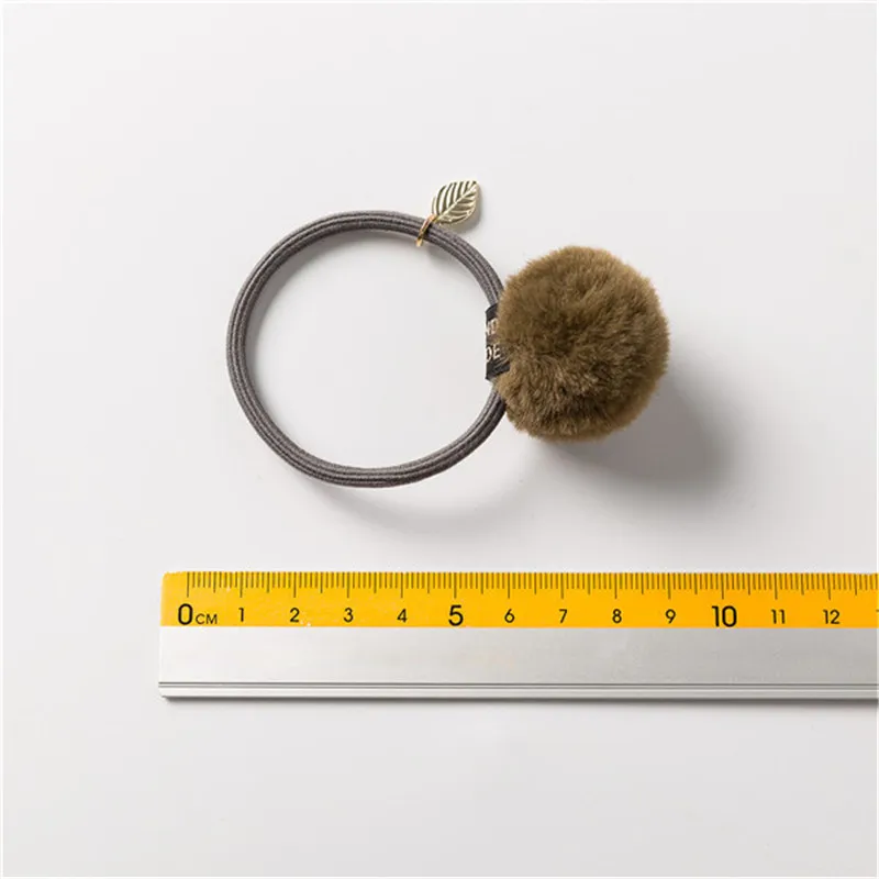 Girls Elastic Hair Bands Fur Ball Colorful Hair Rope Rings Rubber Bands Ponytail Holder Headwear Hair Gum Hair Accessories