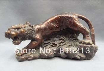 

wang 000206 12" China Bronze Animals Sculpture Chinese Zodiac Fierce Hill Tiger Statue