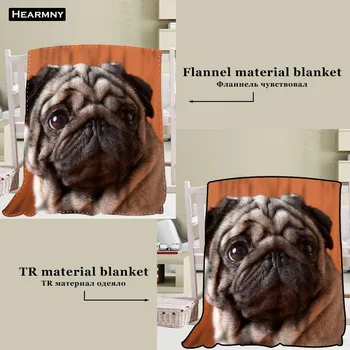 

Custom Pug Nice Blanket TR/ Flannel Fleece Fabric Blanket New Year Decoration Comfortable Warm Super Soft Bedroom