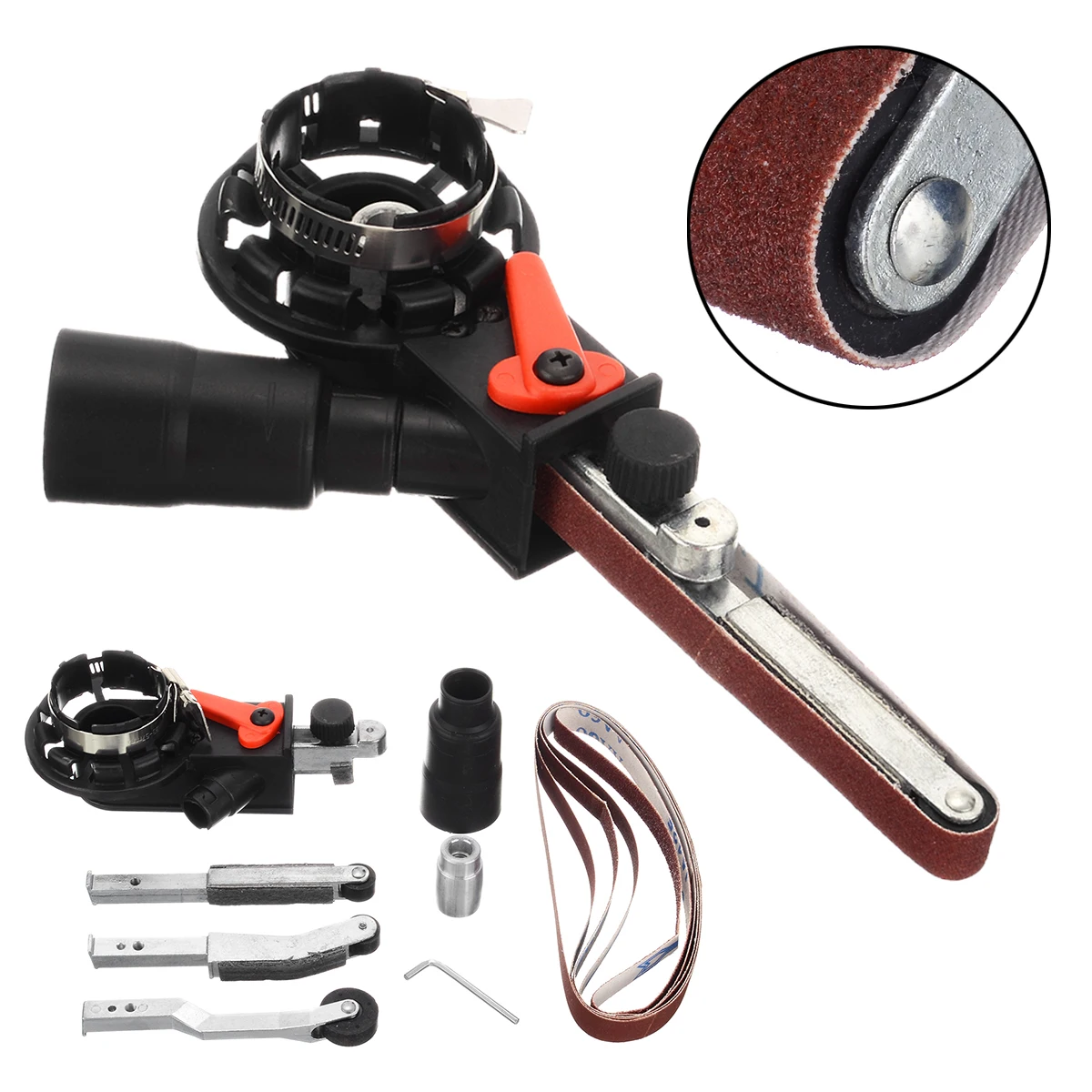 Sander Sanding Belt Adapter Head Convert for 4-1/2" /5" Electric Angle Grinder Woodworking Grinding Polishing Power Tools