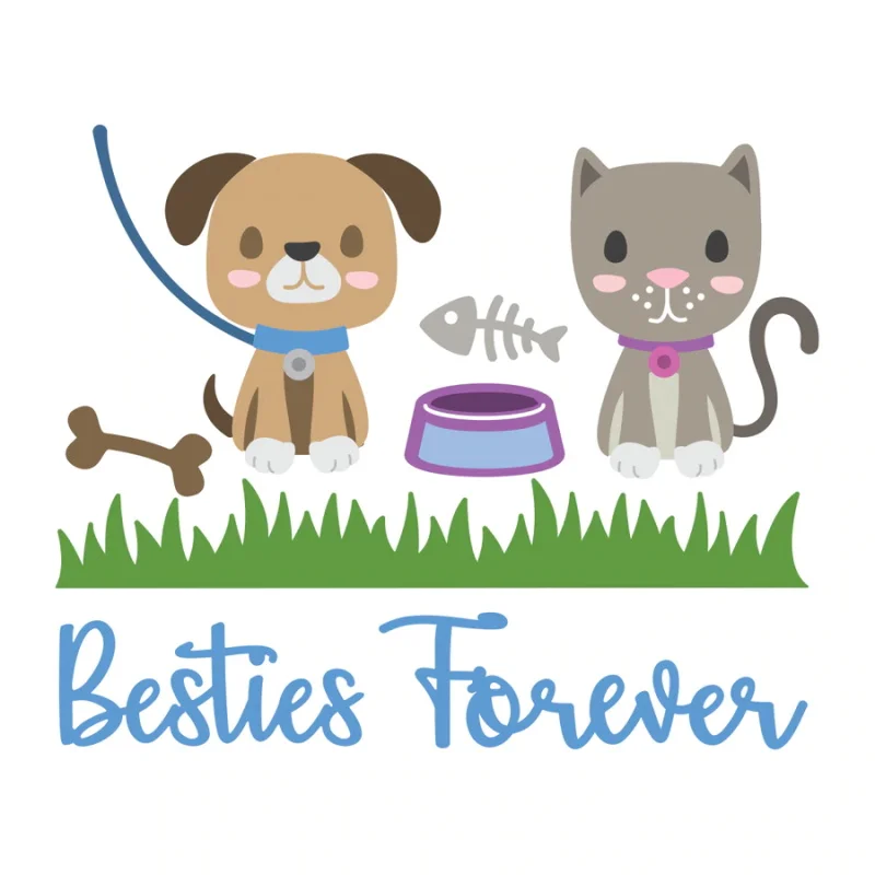 

Dog and Cat "Besties foever" Metal Cutting Dies for Scrapbooking Craft Embossing DIY Album Cards Making Stencils New 2019