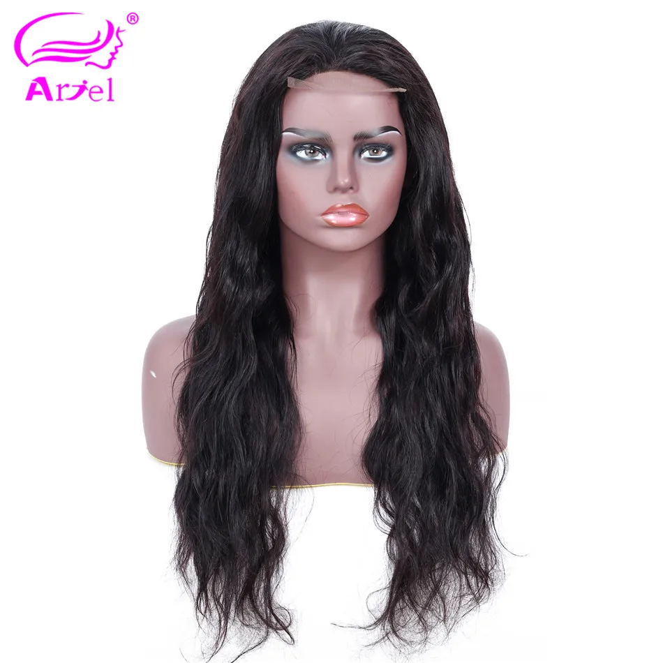 4 × 4 синтетическое закрытие парик кружева закрытие парик тело волна человеческих волос парики для черных женщин монгольские Remy прозрачные парики шнурка человеческих волос Ариэль