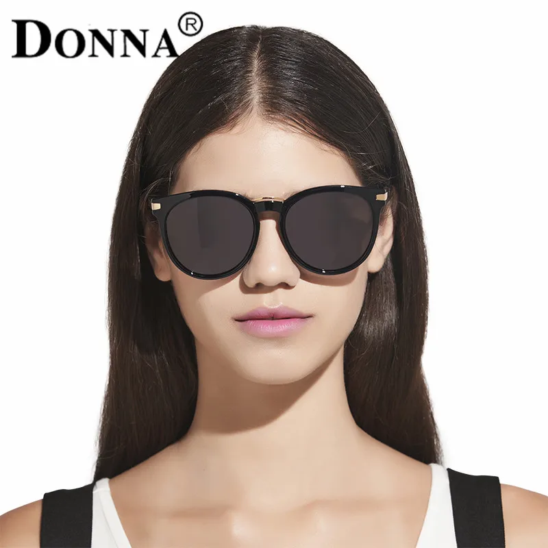 DONNA Polarized Sunglasses Women Round Glasses Oversized Mirror