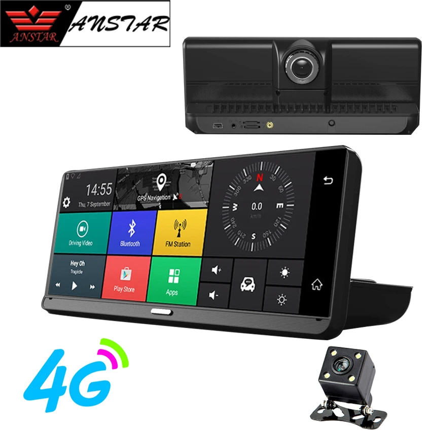 

ANSTAR 4G 8'' IPS Car DVR Camera GPS Navigation Dual Lens WIFI Video Recorder DVRs ADAS Bluetooth Remote Control Car Registrar