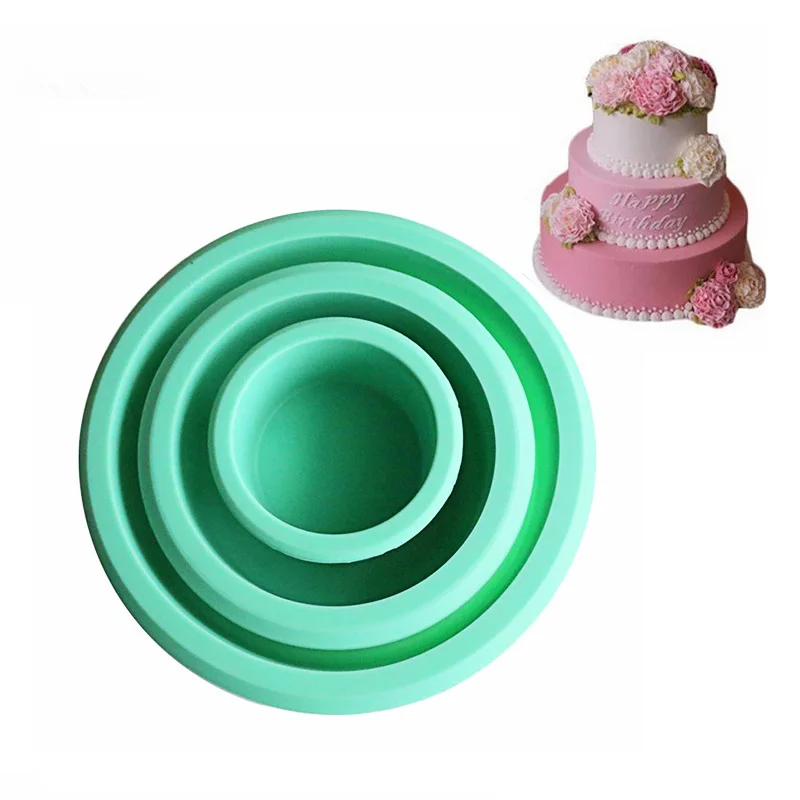 

DIY Round silicone Cake Mold Three-layer Modelling Wedding Party Accessory Baking Bread Mousse Chocolate Mould Pan Bakeware Tool
