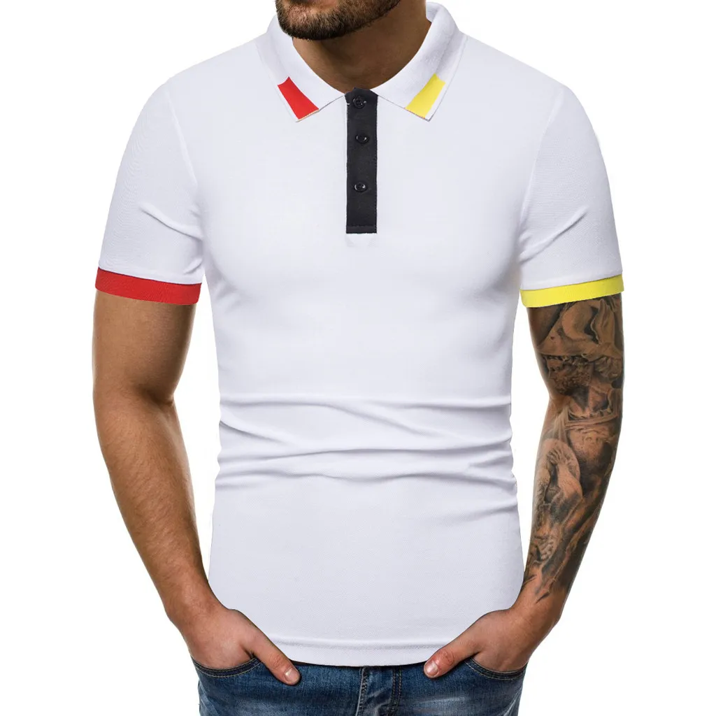 

MJARTORIA Polo Shirt Men Striped Top Brand Clothing Camisa Polos Masculina Casual Turn Down Collar Short Sleeve Men Polo Shirt