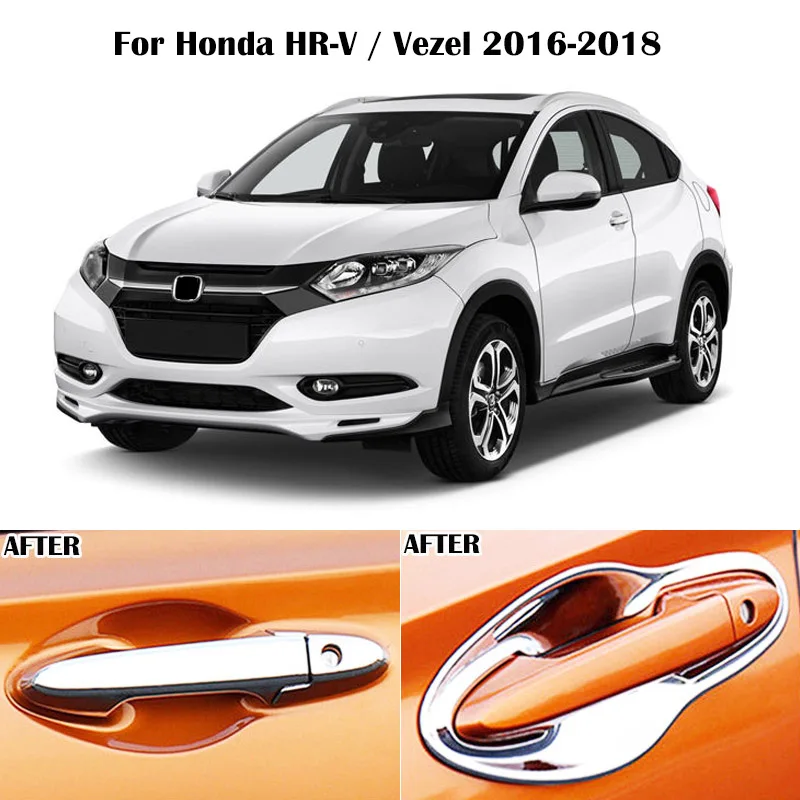 Для Honda HR-V HRV Vezel хромированная дверная ручка, крышка чаши, ободок, отделка, молдинг, рамка, гарнир, Стайлинг автомобиля