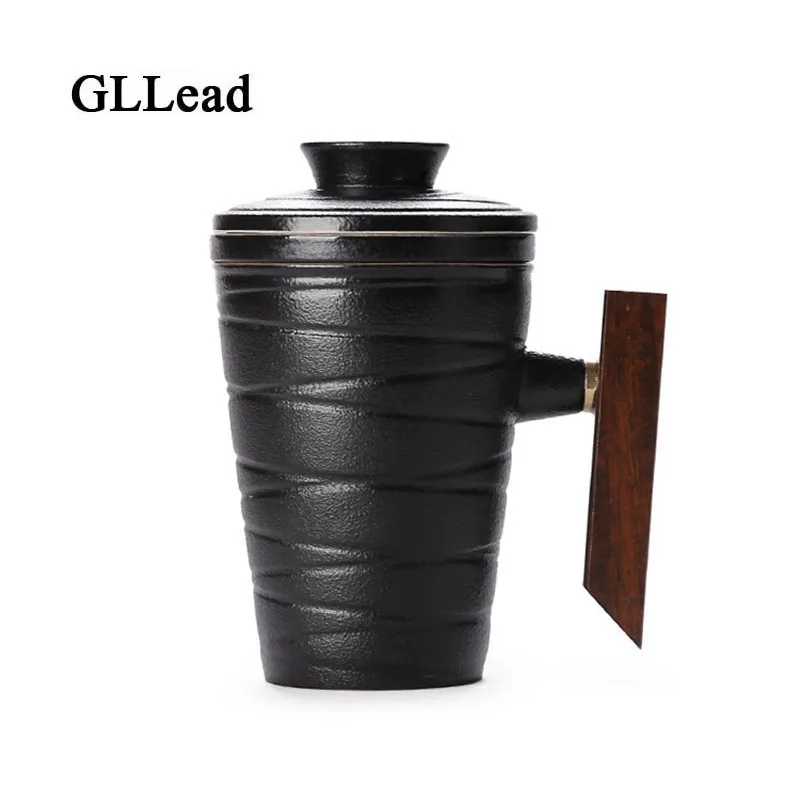 

GLLead China Top Grade Coffee Cup Tea Mugs With Lid And Filtration Creative Ceramic Mug Fashion Teacup Porcelain