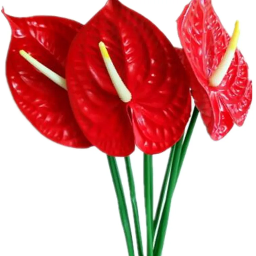 

10pcs Plastic Anthurium Flower Artificial Red Lily Flowers for Christmas Party Home Floral Decoration