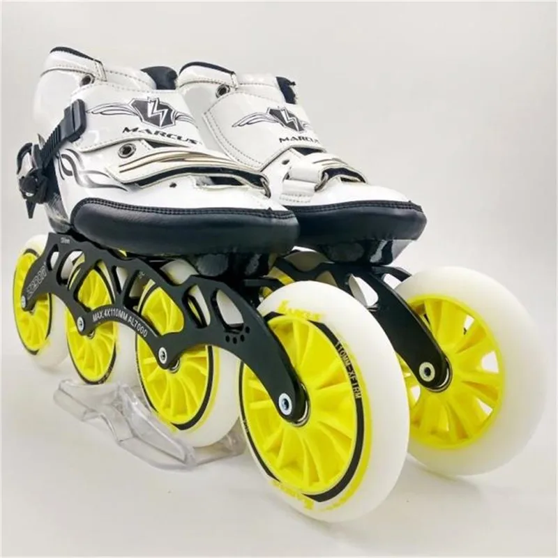 يستحق الكربون الألياف الفيبرجلاس سرعة حذاء تزلج بعجلات الأسود الأبيض كيد الكبار المنافسة الشارع سباق أحذية رياضية التدريب Patines