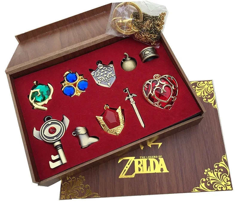 

The Legend of Zelda Logo Necklace keychain Pendant 10pcs Set Collection Gift Box