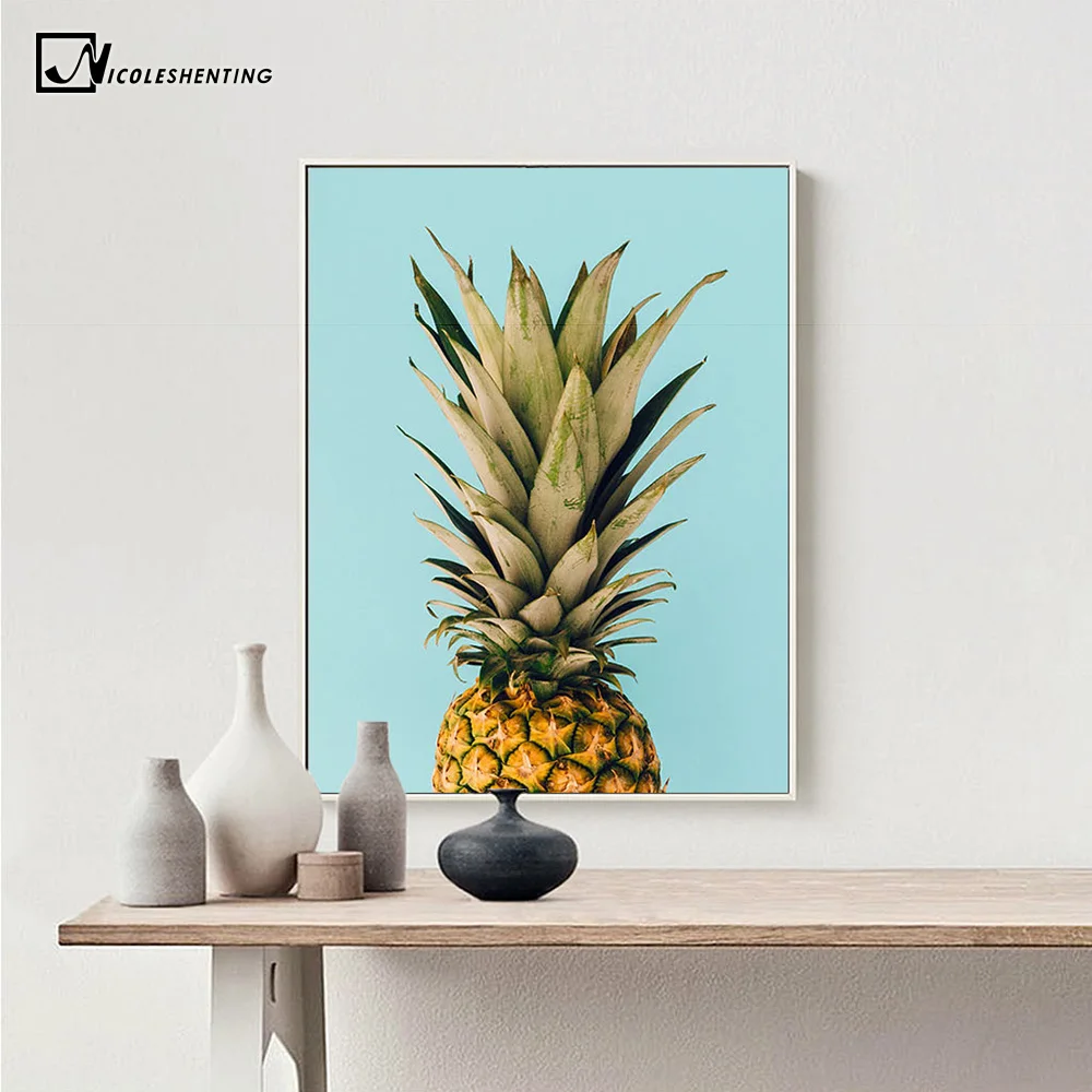 NICOLESHENTING Pineapple Nordic Poster and Prints Minimalist Wall Art Canvas Painting Picture for Living Room Home Decor|picture living room|canvas