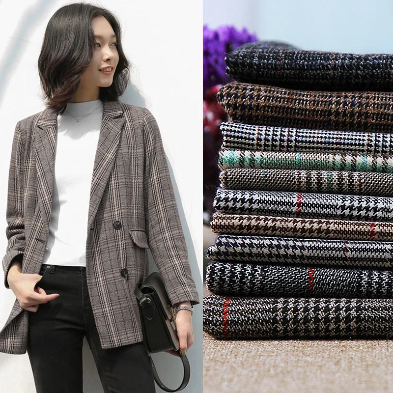 1 Meter Autumn 80% Polyester Woolen Fashion Fabric Stretch Warm for DIY Tailor Coat Clothing Cloth | Дом и сад