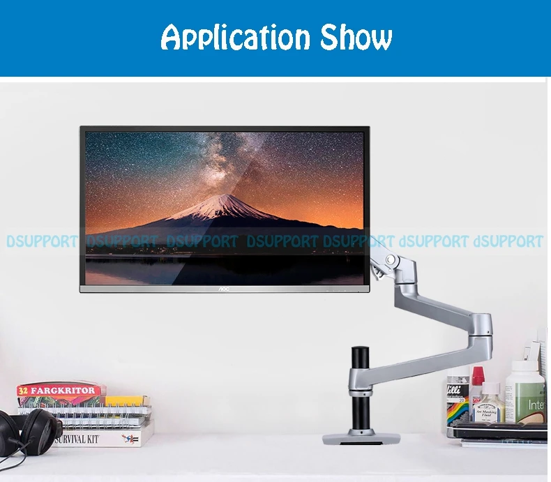  High Quality Aluminum Alloy Free Lifting Ultra Long Arm LED LCD Monitor Holder Lengthen Arm Table C
