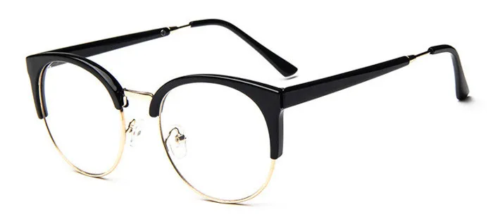 Прозрачные Модные прозрачные очки, оправа для женщин, без оправы, для девушек, украшения очков, кошачий глаз, оптические линзы - Цвет оправы: bright black