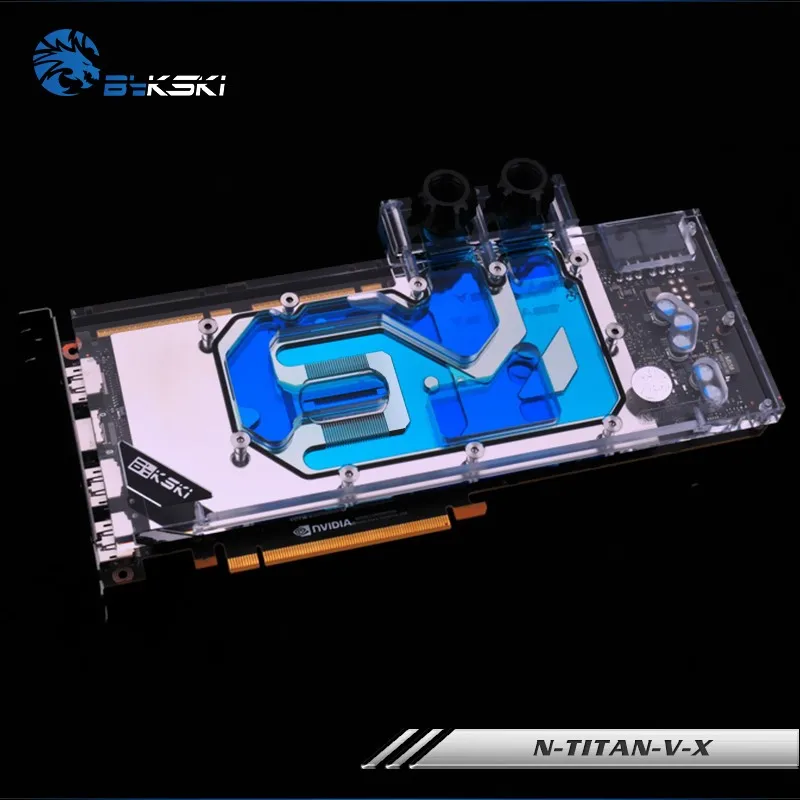 #Special Offers Bykski Full Cover Graphics Card Water Cooling Block use for NVIDIA TITAN V Public Version Radiator Liquid Block N-TITAN-V-X