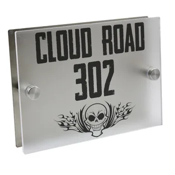 

Spoof Doorplate Personalized House Number Door Sign Plaque Street Acrylic Matte Glass TOP House Address Plaques Outdoor Signs