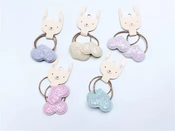 

10pairs Fashion Cute Glitter Heart Hair Ties Solid Love Heart Elastic Hair Bands Princess Headwear Girls Hair Accessories