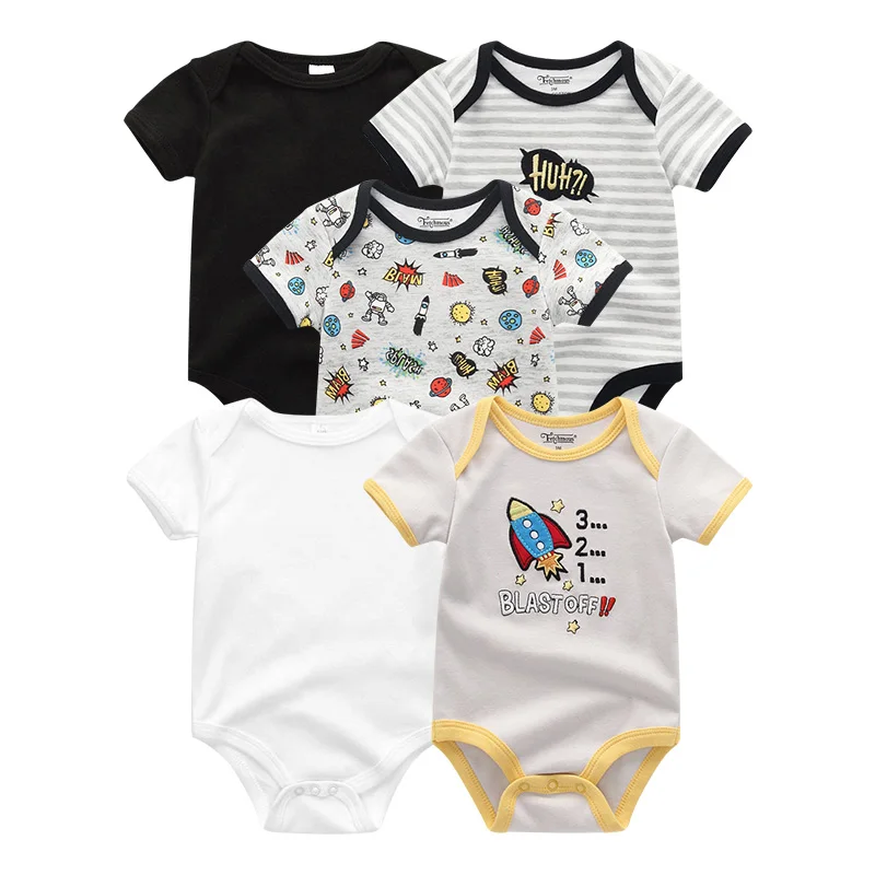 Uniesx/Одежда для новорожденных; хлопковая одежда для маленьких девочек; 5 шт./партия; roupas de bebes; коллекция года; Летние Боди для мальчиков; одежда - Цвет: BDS5213