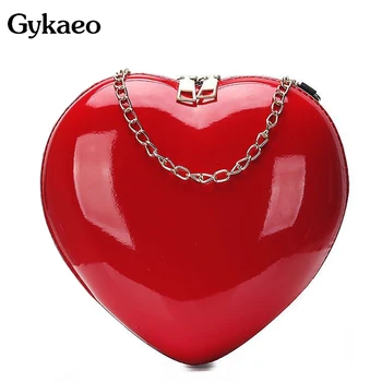

Gykaeo European and American Style Street Fashion Women Messenger Bags Ladies Patent Leather Love Small Shoulder Bag Sac A Main