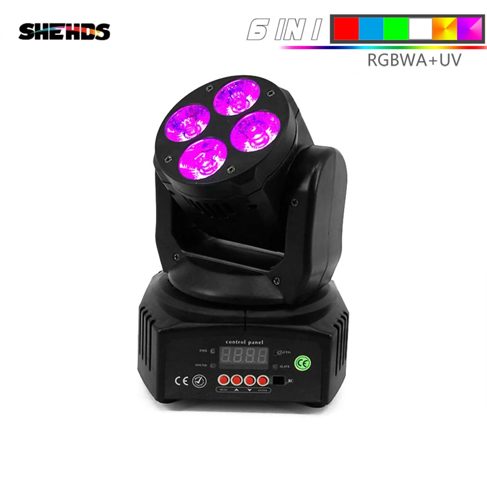  Factory LED 4x18W Moving Head Light Rgbwa Ultraviolet 6in1 Dmx 512 mini Wash Light Stage Lighting E - 32862838594