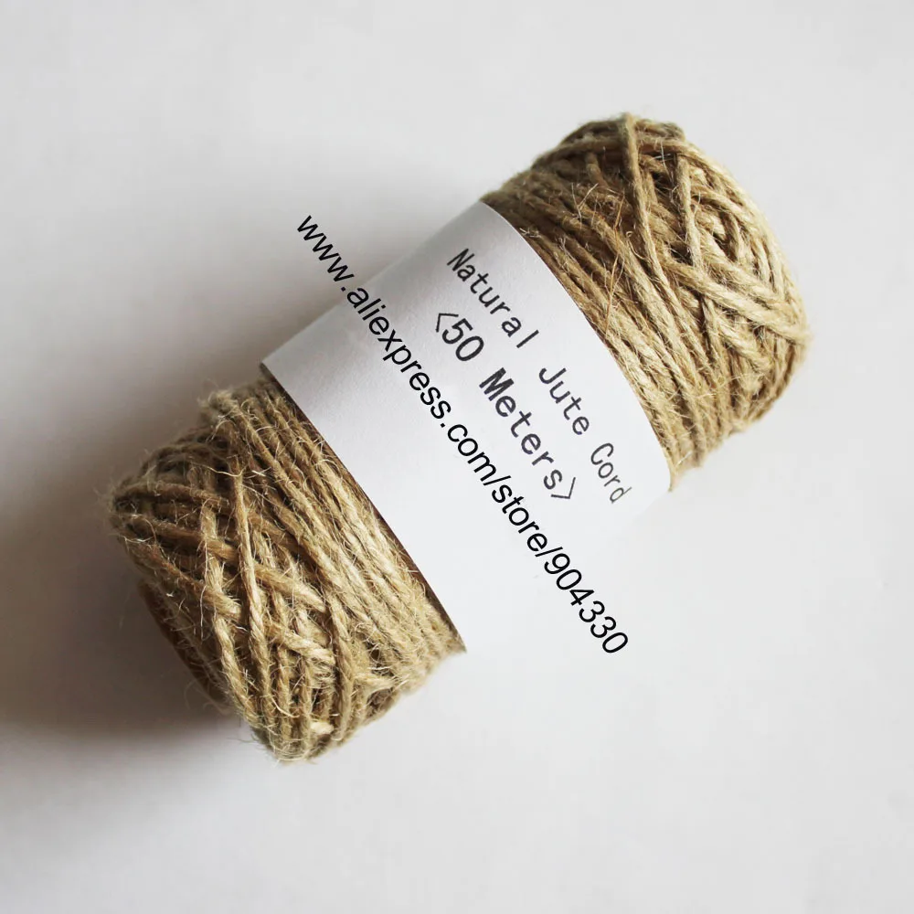 Free Shipping LANZZAY 100 Meters (50M*2Rolls) 1.5mm Thin Natural Jute