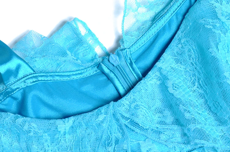 Элегантный Винтаж Цвет Небесно-голубой; кружевные вечерние платья Для женщин весеннее платье с длинными расклешенными рукавами Starpless нерегулярные миди платье Vestidos