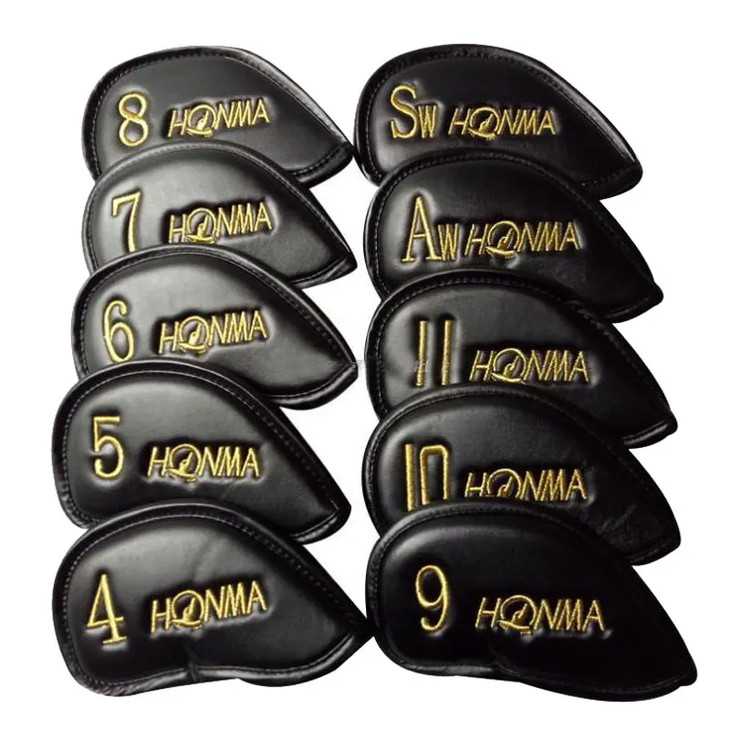 New HONMA Golf headcover PU Golf irons head Cover 4-11 S A Unisex Yellow or red word Clubs head Cover Cooyute Free shipping New HONMA Golf headcover PU Golf irons head Cover 4-11 S A Unisex Yellow or red word Clubs head Cover Cooyute Free shipping