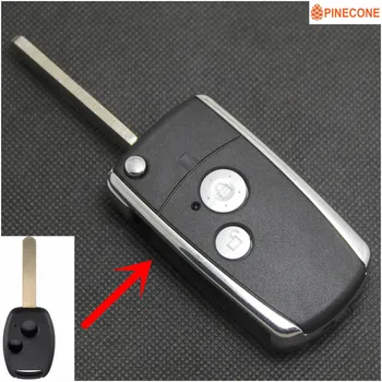 

PINECONE Key Case for HONDA ACCORD CRV CIVIC ODYSSEY PILOT Car Key Stying 2 Button 47mm Uncut HON66 Blade Modified Key Shell Fob