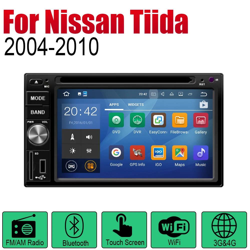 Автомагнитола на Android для Nissan Tiida 2004 2005 2006 2007 2008 2009 2010 мультимедийный плеер с GPS