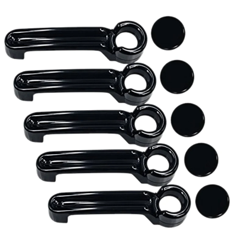 

Gloss Black 4 Door Handle+Tailgate Trim Cover for 2007-2018 Jeep Wrangler Jk