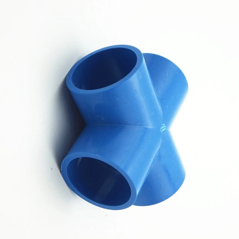 50mm ID PVC 4 Way Cross Tube Joint Pipe Fitting Coupler Water Connector For Garden Irrigation
