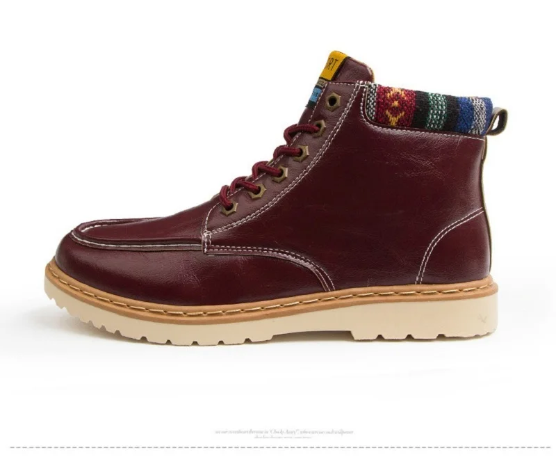 2018 Genuine Leather Men Boots Spring Autumn Winter Man Casual Shoes Fashion Lace-up Ankle Boot Men's Snow Shoe Work Vintage  (4)