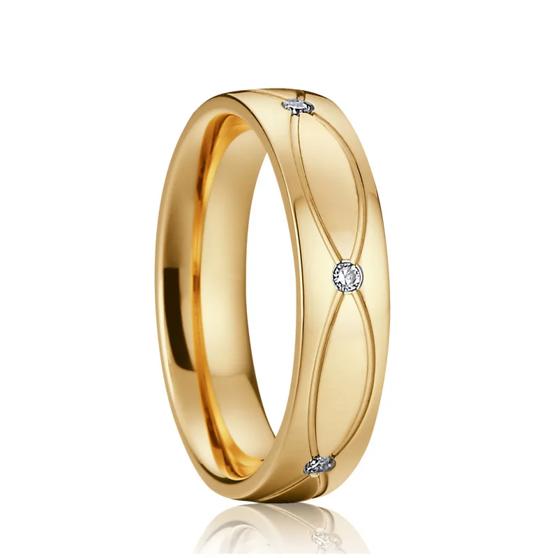 P1406-6cz women Женские любовные алиансы, Золотое предложение, свадебные кольца, набор для пар, мужчин и женщин, ювелирные изделия из нержавеющей стали - Цвет основного камня: P1406-6cz women