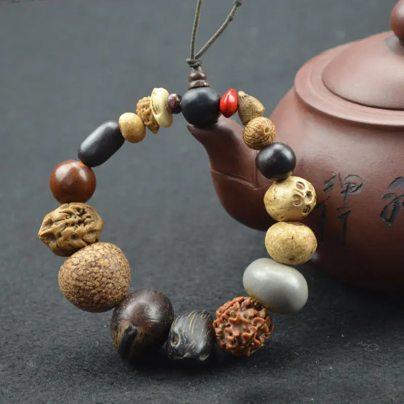 

Natural 18 Bodhi Seed Tibet Buddhist Prayer Beads Mala Bracelet Buddha Charm Bangle Jewelry IB6414