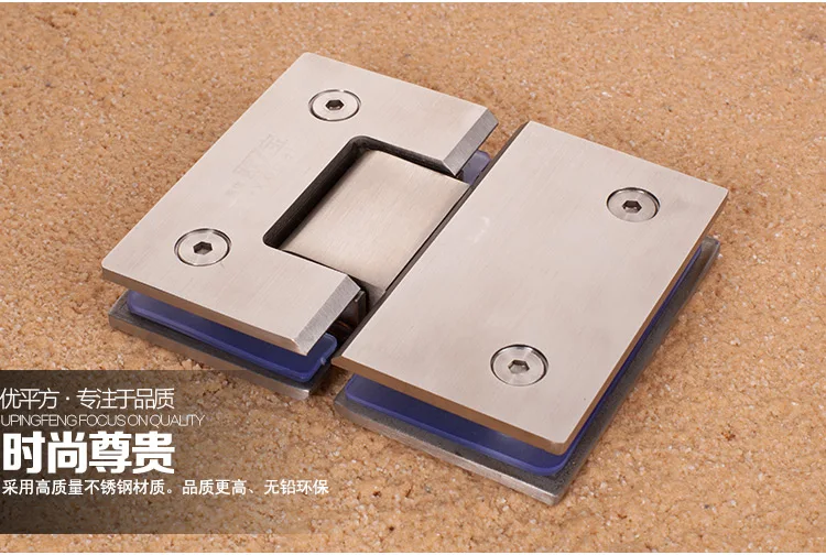 

2pcs/lot 180 degrees stainless steel bathroom glass clamp bathroom shower room balcony glass door hinge fitting pair of clip