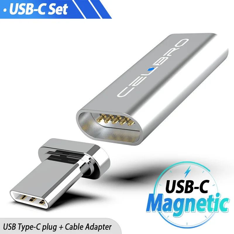 Магнитный mi cro usb type C разъем Usb-C Магнит Usb адаптер быстрое зарядное устройство кабель для Xiaomi mi 9 Красный mi Note 7 Pro sony кабель для передачи данных - Цвет: USB-C Set