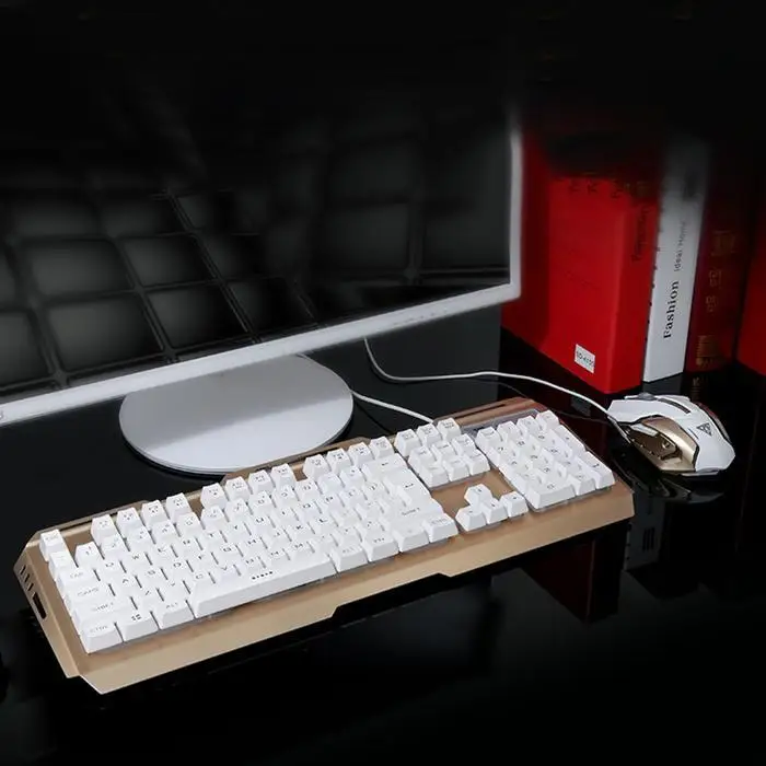 Модные красочная светодиодная подсветка Opto-electronic USB Проводная мышь соединение клавиатуры, plug and play, простое использование. Комплект