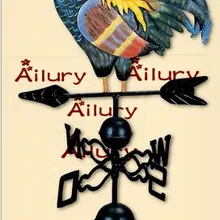 H120см, красочный окрашенный петух флюгер. Цветочная вставка, классическое украшение сада, ветряная мельница, садовые продукты