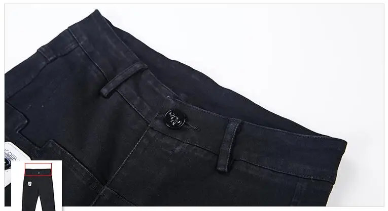 1332 на молнии черные джинсы женские черные порванные джинсы для Дамская Мода эластичного денима Distressed Punk джинсы femme Весна 2018
