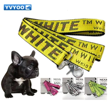 

YVYOO Fashion Letter Pet Lead Leashes for Dogs Cats Nylon Walk Dog Leash Outdoor Security Training Dog Harness 5 colors 160CM