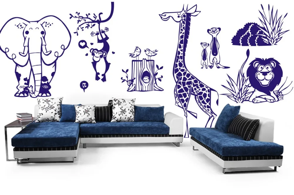 Us 25 87 Off Custom Jungle Animal Zoo Baby Nursery Wall Decals Elephant Lion Stickers For Kids Room Diy Vinyl Mural Vinilos Parede A001 In Us 25 87 Off Custom Jungle Animal Zoo Baby Nursery Wall Decals Elephant Lion Stickers For Kids Room Diy Vinyl Mural Vinilos Parede A001 In